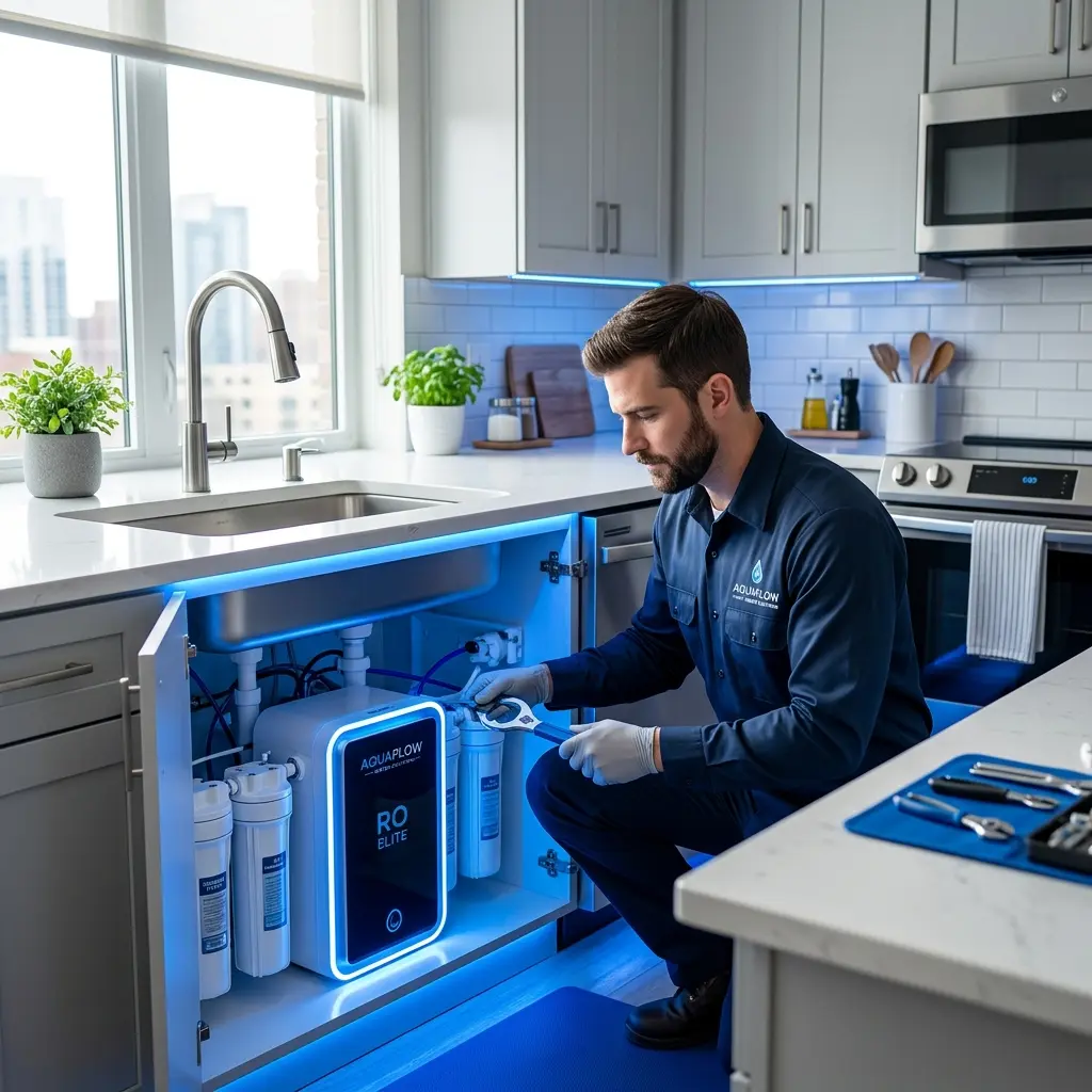 Premium RO water filter system setup